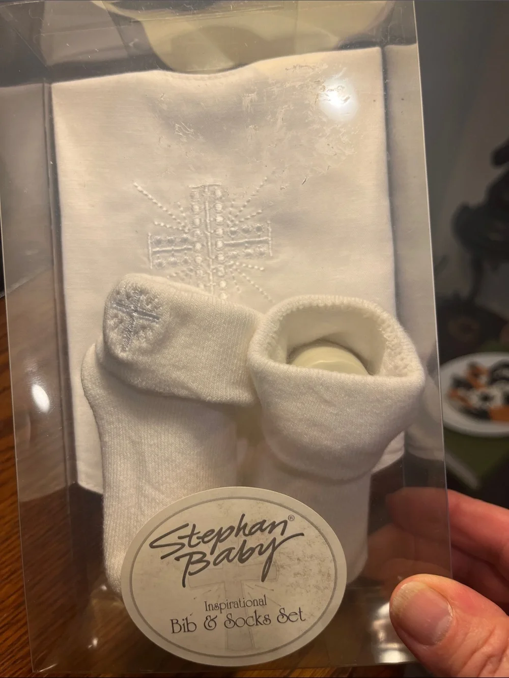 Stephan Baby White Inspirational Bib & Socks Set